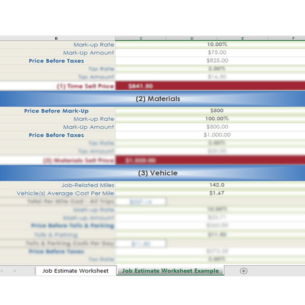 Quote-Rite Solo (3) Vehicles Cost Worksheet
