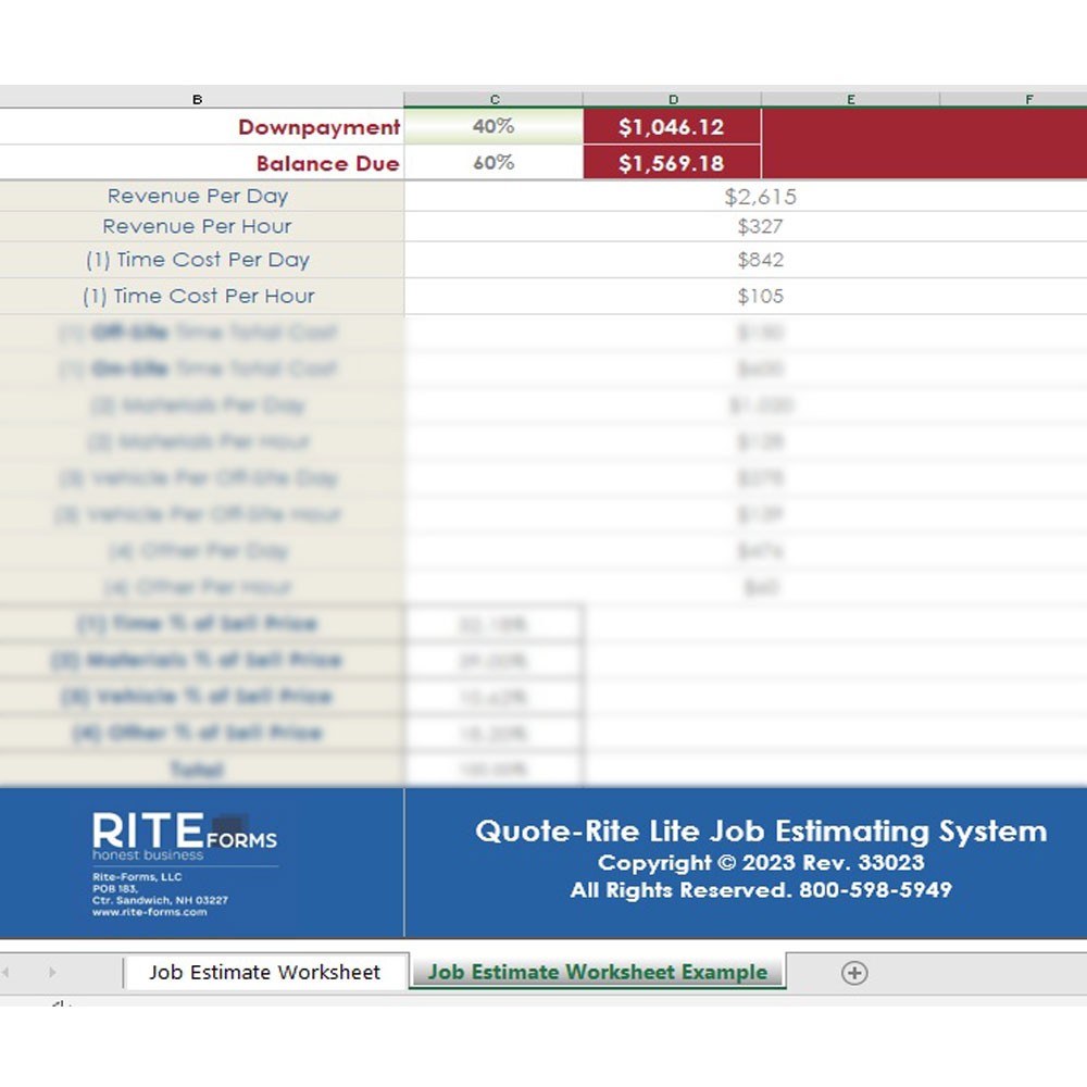 Quote-Rite Solo (3) Vehicles Cost Worksheet