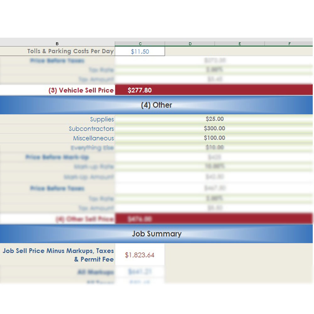 Quote-Rite Solo (3) Vehicles Cost Worksheet